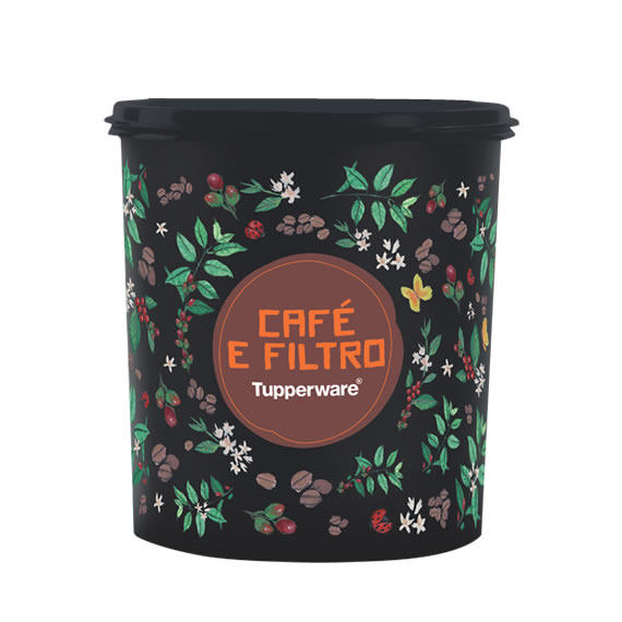 Tupper Caixa Café e Filtro 500g Floral