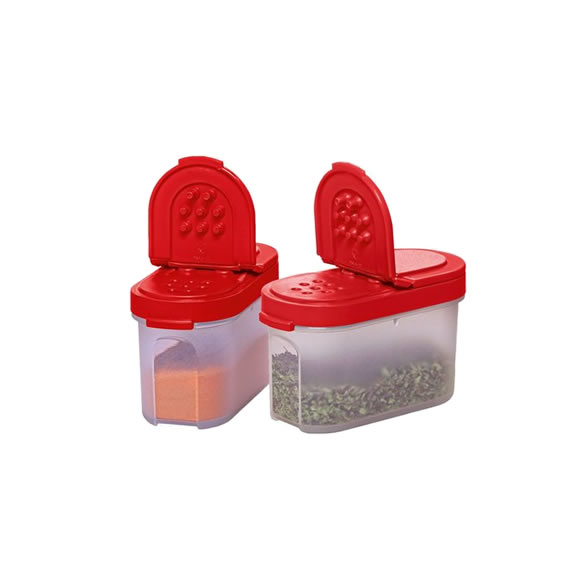Porta Temperos Pequeno 100ml Vermelho Tupperware Kit 2 Peças